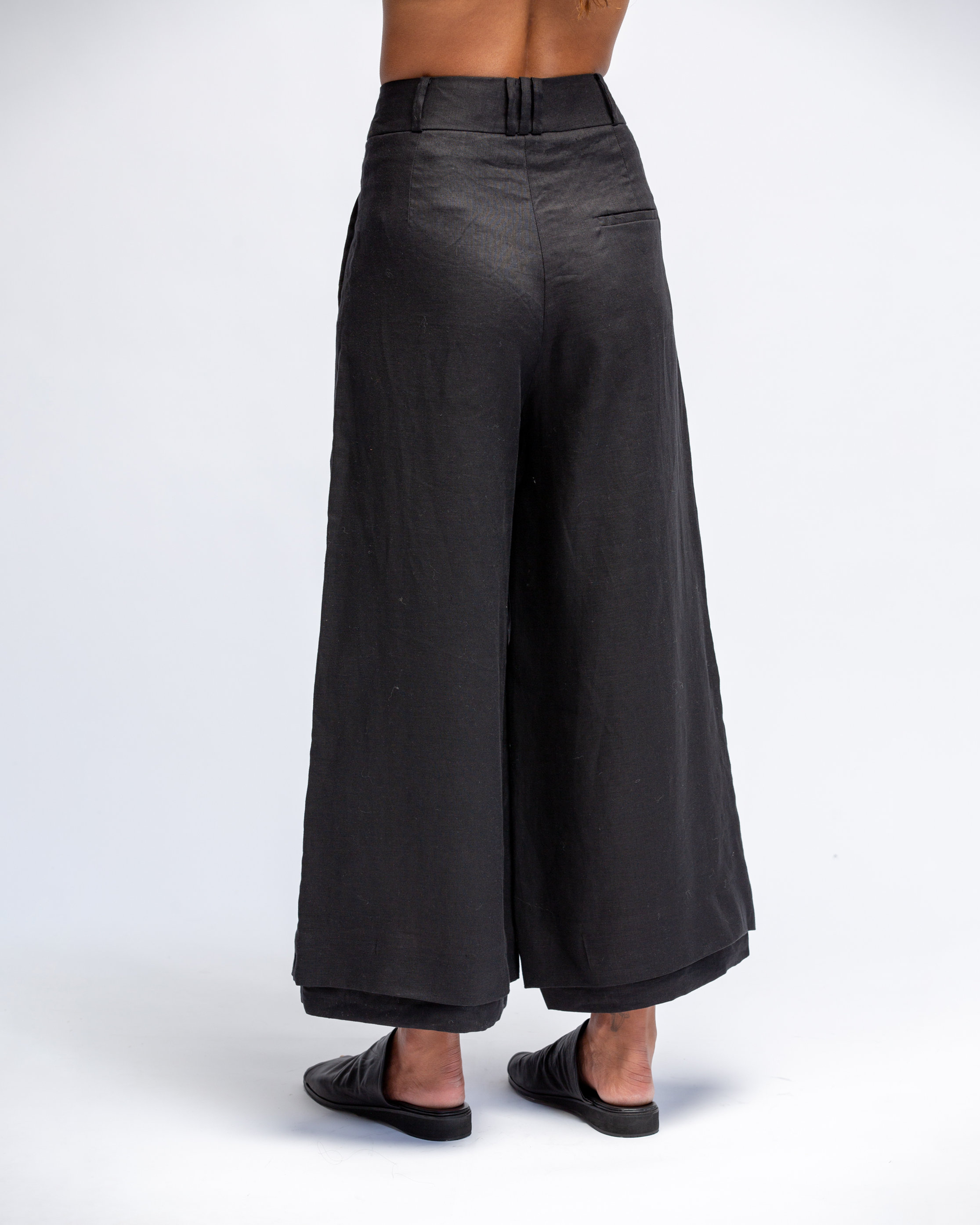 WIDE PLUS LINEN PANTS